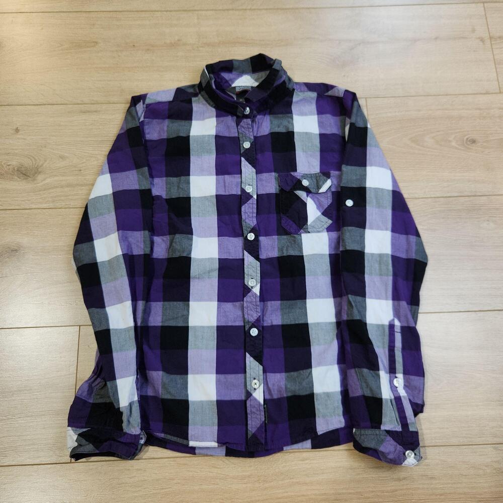 Outdoor Research Chelsea Shirt Womens Medium Purple Plaid Button Up Long Sleeve